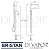 Bristan QUBE Floor Standing Bath Shower Mixer Dimensions